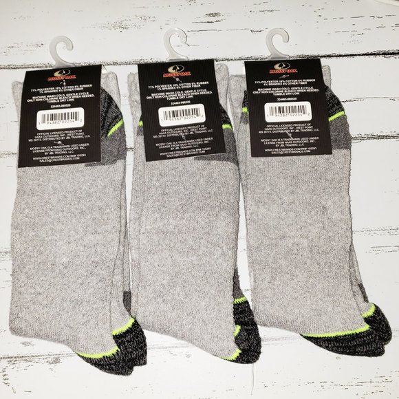 3 Pk Men's Mossy Oak Work Socks Moisture Wicking - Picture 7 of 13